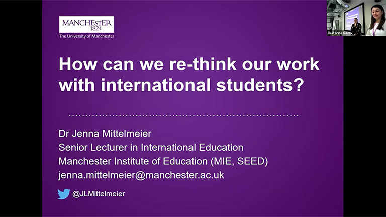 Talk by Dr Jenna Mittelmeier - Senior Lecturer in International Education