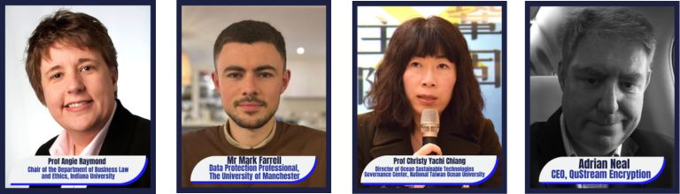 Professor Angie Raymond, Mark Farrell, Professor Christy Yachi Chiang and Adrian Neal.